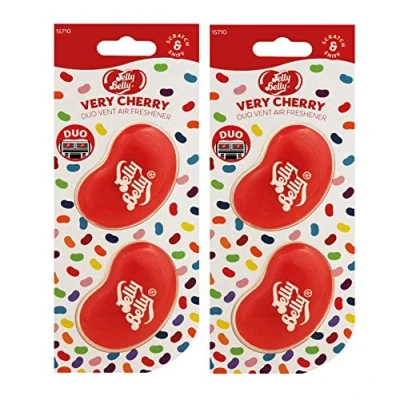 Image of AoE Performance Pack Of 2 Jelly Belly Very Cherry Mini Vent 3D Gel Duo Air Freshener Car