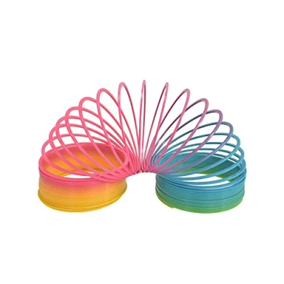 Image of Magic Rainbow Spring Coil 7.5cm x 6.5cm Colourful Stretchy Bouncing Fidget Toy Ideal Kids Parties Gifts Party Bags Prizes, Perfect Sensory Toys for Autistic Children (7.5cm 1 Pack)