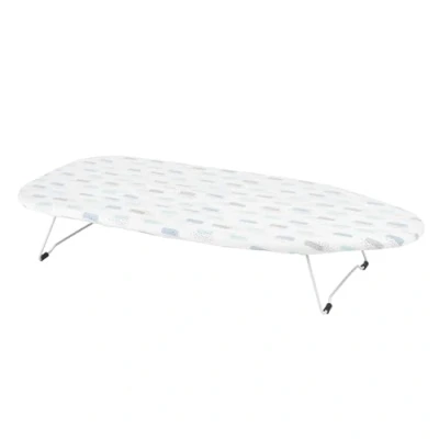 Image of Kleeneze KL062291ELISEFEU7 Foldable Tabletop Ironing Board Compact Table, 100% Cotton Cover, Suitable for Left &amp; Right Handed Users, Ideal Travel and Small Homes, Lightweight, 73 x 31 cm