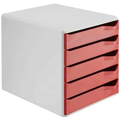 Image of Leitz 5 A4 Drawer Cabinet, Organiser, Post Set, Red