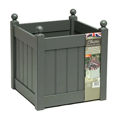 Image of AFK 15&#039;&#039; Classic Painted Garden Planter 380T Charcoal with Heavy Duty Liner