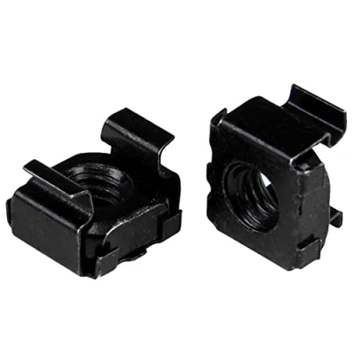 Image of StarTech.com M6 Cage Nuts 50 Pack, Black Mounting for Server Rack &amp; Cabinet (CABCAGENUT6B)