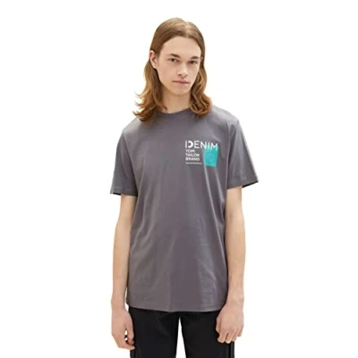 Image of TOM TAILOR Denim Men&#039;s 1036964 T Shirt, 15180 Quiet Mid Grey, S