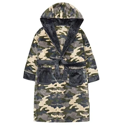 Image of Undercover Kids Camo Dressing Gown 18C627 Green 4 5 Years