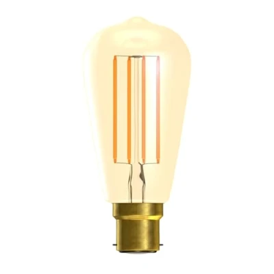Image of LED Dimming Vintage Filament 4W B22d ST64 Gold 2000K Bell