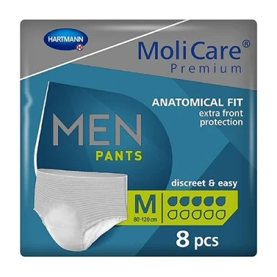 Image of MoliCare Premium Men Pants, Discreet Usage for Bladder Weakness Specially Men, Aloe Vera, 5 Drops, Size M, Pack of 8