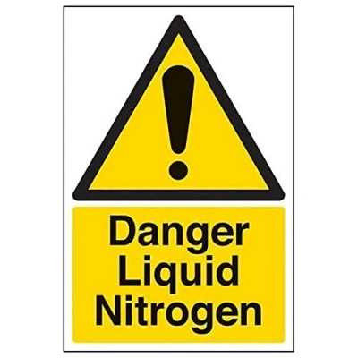 Image of V Safety Danger Liquid Nitrogen Warning Sign 150mm x 200mm Self Adhesive Vinyl