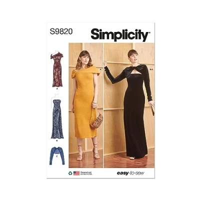 Image of SIMPLICITY SS9820K5 Misses&#039; Knit Dresses and Shrug K5 (8 10 12 14 16)