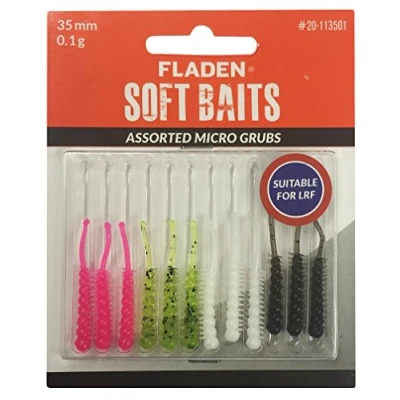 Image of Fladen Soft Baits Assorted Micro Grubs 35mm 0 1g 1