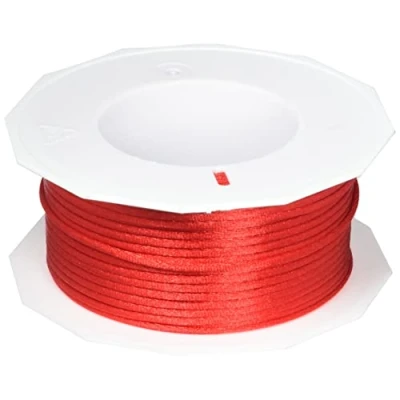 Image of C.E. Pattberg RHEIN Cord Ribbon red, 50 m Braided For Wrapping Gifts, Parcels, and Presents, 3 mm Width, Accessories Decorating Handicrafts Tear Resistant Decorative