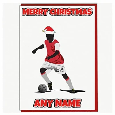 Image of AK Giftshop Personalised Football Player Themed Christmas Card