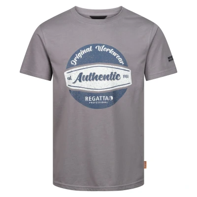 Image of Regatta Mens Original Cotton T Shirt (Rock Grey Marl) Size Large