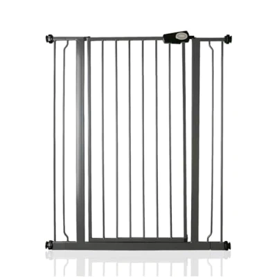Image of Bettacare Child and Pet Gate, 87.9cm 95.5cm, Slate Grey, Extra Tall Gate 104cm in Height, Pressure Fit Stair Baby suitable for Dog or Barrier, Easy Installation