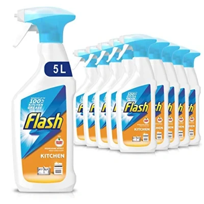 Image of Flash Kitchen Spray, Grease Remover, Fresh Citrus, 5 litres (500 ml x 10)