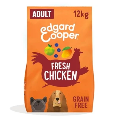 Image of Edgard Cooper Adult Dry Dog Food (Chicken, 12kg), Grain Free, Natural Ingredients &amp; Fresh Meat, full of essential amino acids for healthy insides