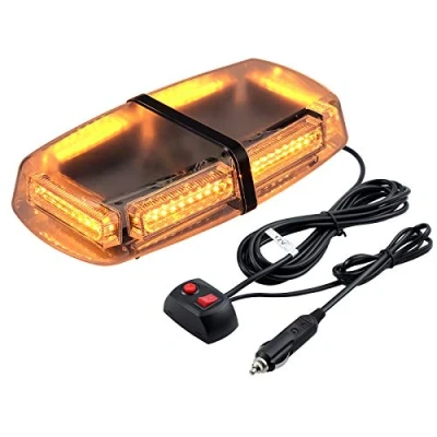 Image of PROZOR Flashing Beacon Light 54LEDs with 7 Modes Amber Bar IP65 Waterproof Magnetic Car Recovery Strobe Double Switch and 5m/16.4ft Cable for 12V/24V Vehicle