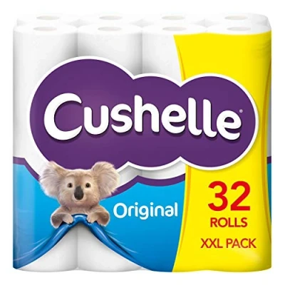 Image of Cushelle Charmin Toilet Rolls 96 (3 x 32 Packs) Irresistibly Cushiony Soft White Tissue Ultra Absorbent and Gentle on The Skin