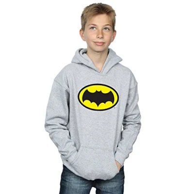 Image of DC Comics Boys Batman TV Series Logo Hoodie Sport Grey 5 6 Years