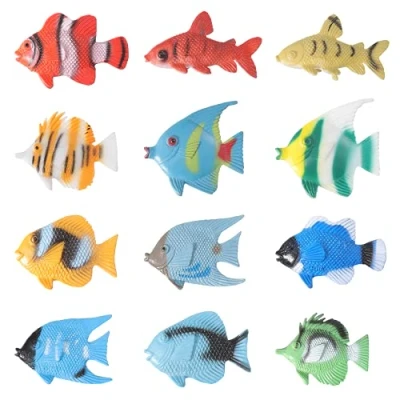 Image of TOYANDONA 12Pcs Plastic Vivid Tropical Fish Ocean Animal Preschool Educational Model Figure for Children Kids