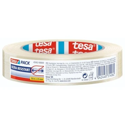 Image of tesa PACK Mono Filament Adhesive Packaging Tape Highly Resistant For Shipping Boxes and Heavy Cartons up to 30 kg 50 m x 25 mm Transparent