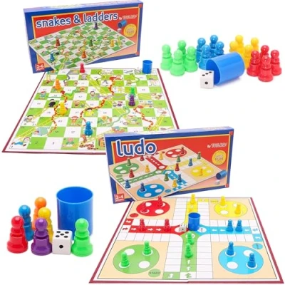Image of Toyland® Classic Family Favourites Board Game Bundle Snakes And Ladders &amp; Ludo Suitable Ages 3+