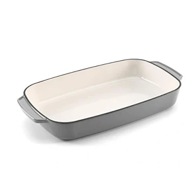 Image of Samuel Groves Enamel Cast Iron Rectangular Roaster 35cm By Chabrias LTD