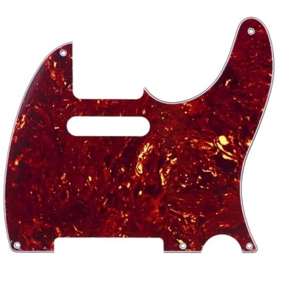 Image of Musiclily 5 Hole Vintage Tele Pickguard for Fender American/Mexican Made Standard Telecaster Style Electric Guitar, 4Ply Tortoise