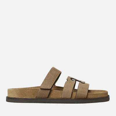 Image of Tory Burch Slide Mules, Women&#039;s, Size: 5.5, River rock Suede
