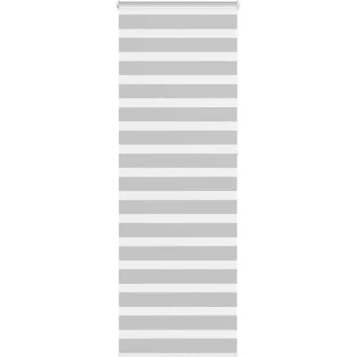 Image of vidaXL Zebra Blind Light Grey 80x230 cm Fabric Width 75.9 Polyester