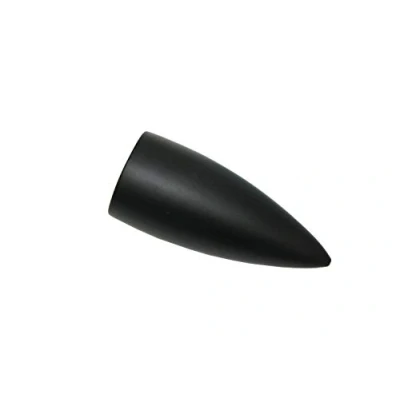 Image of Gardinia Cartridge 2 x End Piece Metal Matt Black for Curtain Technology Diameter, Ø 16 mm