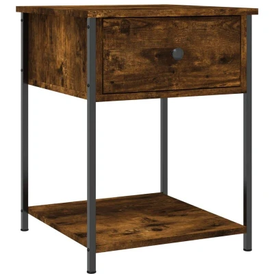 Image of vidaXL Bedside Table Smoked Oak 44x45x58 cm Engineered Wood