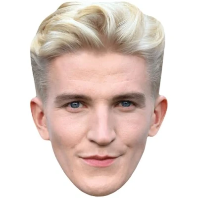 Image of Ewan Mitchell (Blonde) Celebrity Mask, Flat Card Face, Fancy Dress Mask