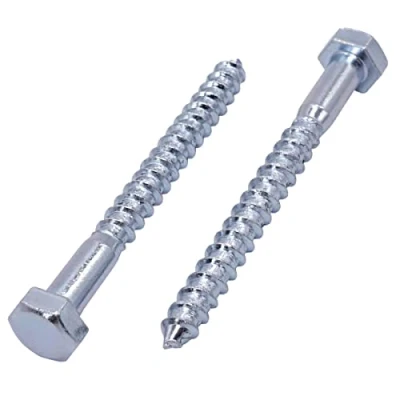 Image of (Pack of 30 pcs) DIN 571 Zinc Plated Steel Hexagon Wood Screws M8 x 80 mm, Hex Screw, Lag Bolts, Head, Coach (30, mm)