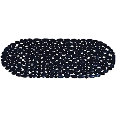 Image of MSV &quot;Pebbles Bathtub Mat, Black, 68 x 35 cm