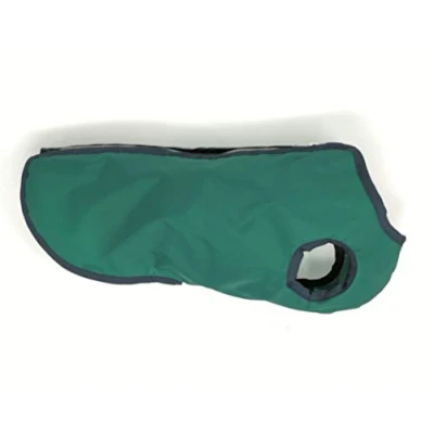 Image of Doggie Coats Dachshund Step In Waterproof Lightweight Unlined Dog Coat Green (18 inch)