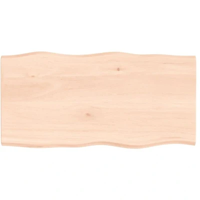 Image of vidaXL Table Top 100x50x2 cm Untreated Solid Wood Oak Live Edge