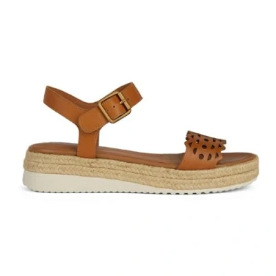 Image of Geox Women&#039;s D Eolie A Wedge Sandal, Cognac, 5 UK