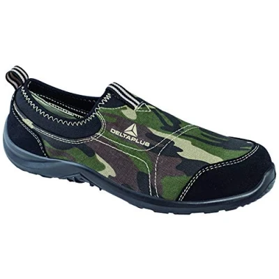 Image of Delta Plus Miami Mens/Womens Slip On Canvas Safety Steel Toe/Midsole Shoes UK 4 Camo