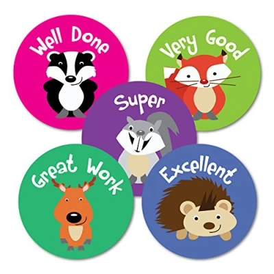 Image of SuperStickers Animals Variety Sticker (Pack of 125 x 28mm Stickers),DMS13614