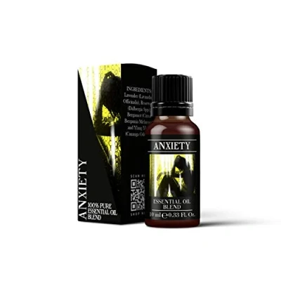 Image of Mystix London Anxiety Pure &amp; Natural Essential Oil Blend 10ml for Diffusers, Aromatherapy Massage Blends Perfect as a Gift Vegan, GMO Free