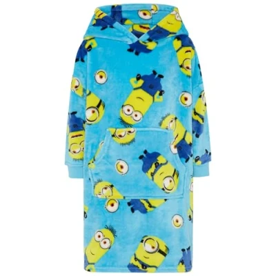Image of MINIONS Despicable Me Oversized Wearable Blanket Hoodie 2 3 Years 98cm Blue