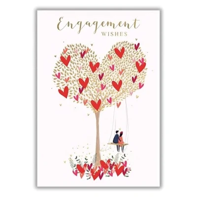 Image of Engagement Congratulations Card Special Finishes Romantic Love Heart Design Made in the UK Eco Friendly