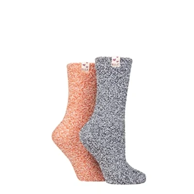 Image of Elle Ladies Bed &amp; Slipper Socks Soft, Cosy Warm in Many Colours for Home and Lounging, a Gift Idea Christmas Pack of 2 Size 4 8 Rust