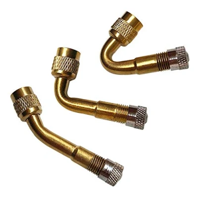 Image of QitinDasen 3Pcs Professional Tyre Valve Extension Adapter Set, Tire Stem Extension, Brass Air Schrader Adapter, for Car Truck Motorcycle Bike Scooter (45, 90, 135)