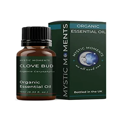 Image of Mystic Moments Organic Clove Bud Essential Oil 10ml Pure &amp; Natural for Diffusers, Aromatherapy Massage Blends Vegan GMO Free