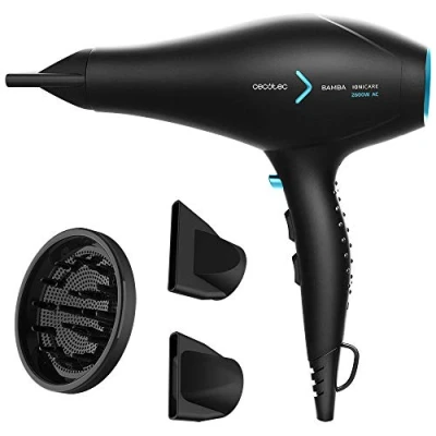 Image of Cecotec Ionic Hair Dryer Bamba IoniCare 5350 Powershine Ice. 2600W, Real ion, 2 precision nozzles, Maximum volume diffuser, Temperature and speed adjustment