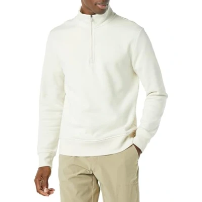 Image of Amazon Essentials Men&#039;s Long Sleeved Quarter Zip Fleece Sweatshirt, Off White, XXL