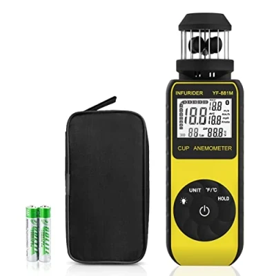 Image of Anemometer Handheld Wind Speed Meter,Cup Style Gauge Airflow Velometer for Measuring Air Velocity/Temperature with Compass,CFM Meter HVAC Shooting Drone(INFURIDER YF 881M)