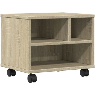 Image of vidaXL Printer Stand with Wheels Sonoma Oak 41x32x34,5 cm