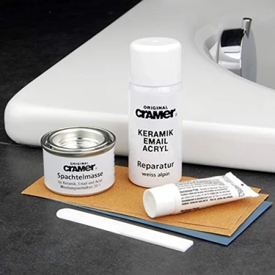 Image of Cramer. Alpine White Ceramic, Enamel &amp; Acrylic Scratch Chip Repair Kit